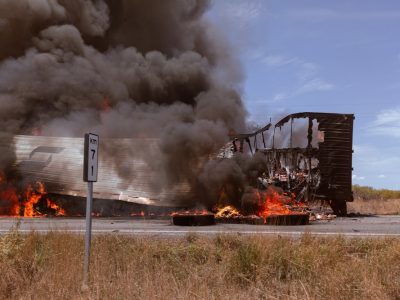 Commercial truck accident on Texas interstate - Commercial vehicle accident Texas