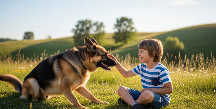 German Shepherd with child - most aggressive dog breeds