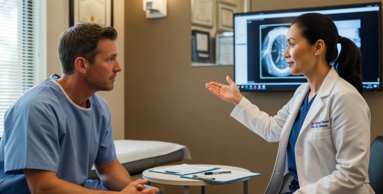 concerned patient speaking with a surgeon before an operation - surgical complications
