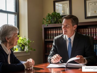 compassionate lawyer reviewing documents with a grieving family member - how to prove wrongful death